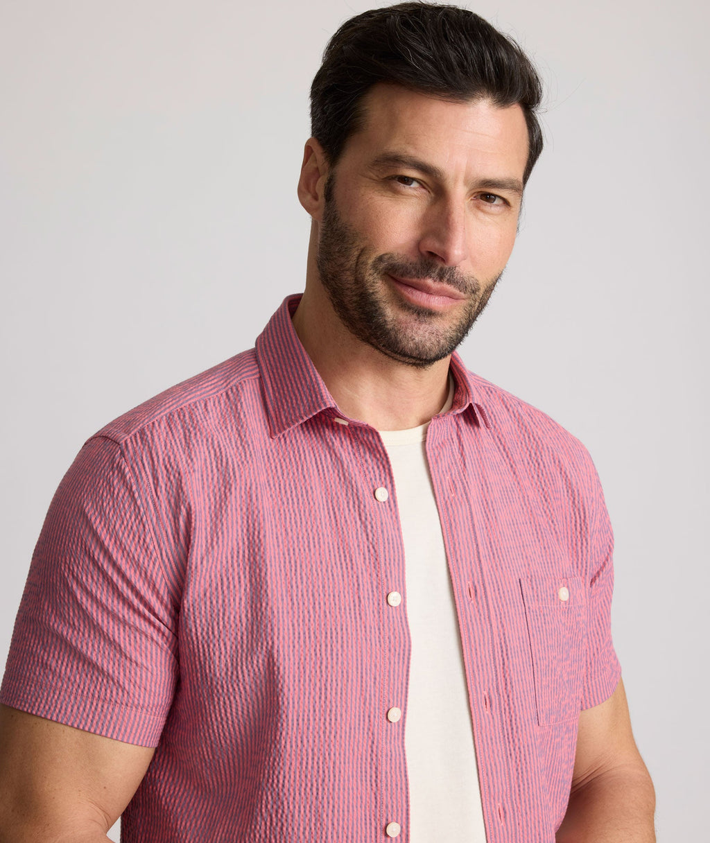 Performance Short-Sleeve Seersucker Shirt